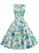 Robe Sans Manches Floral Surplis Évasé Années 1950 2