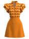 [Pre-Sale] Orange Color 1960s Floral Patchwork Classic Dress