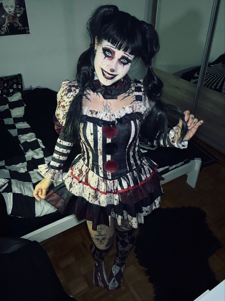 Ensemble de costume clown volants étagés Halloween Blood années 1960
