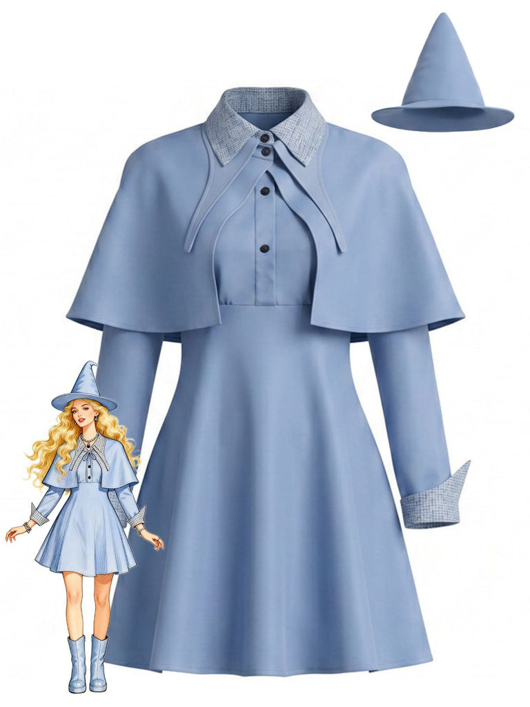 Ensemble de costume de sorcière bleu années 1950