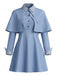 Ensemble de costume de sorcière bleu avec robe, cape et chapeau années 1950