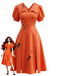 Halloween Orange Taches de Sang Robe Vintage Années 1950