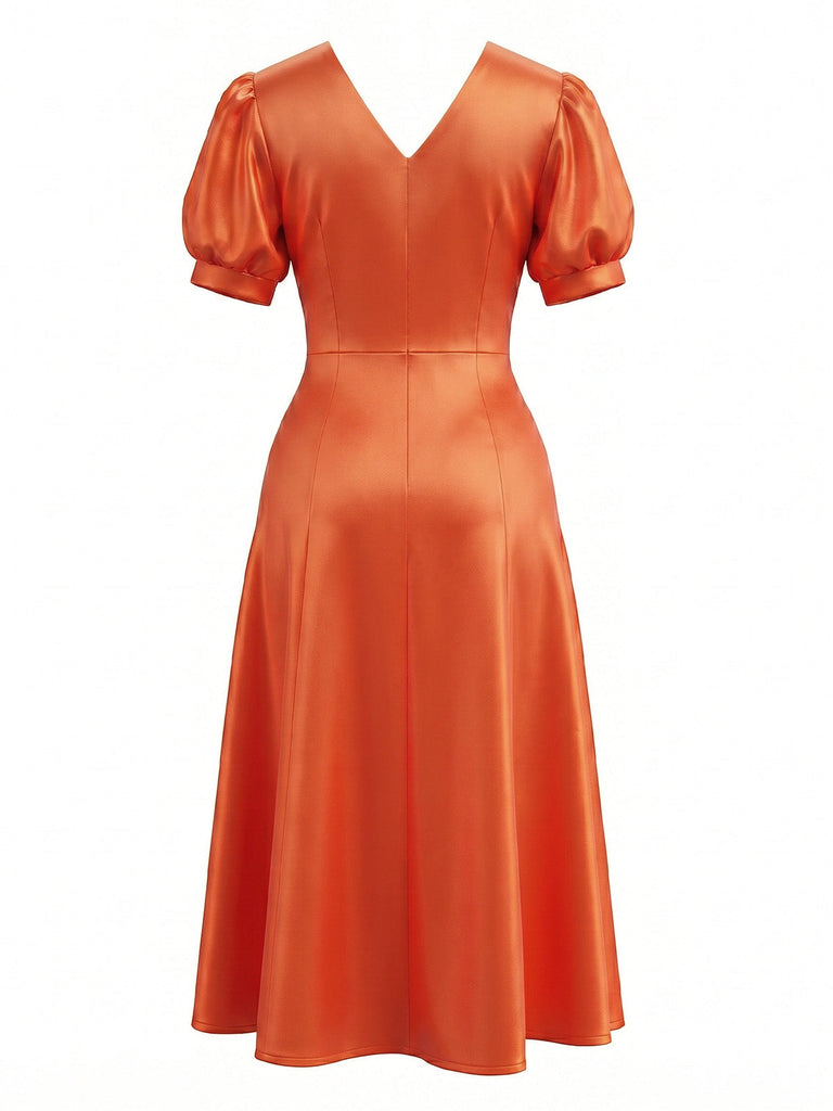 Halloween Orange Taches de Sang Robe Vintage Années 1950