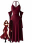 Robe Longue Gothique Dos-Nu Manches Drapées Fente Années 1960