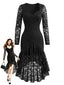 Robe Noir Dentelle Transparent Asymétrique Années 1960