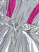 Robe Metallic Futuristic Space Plissé Années 1970