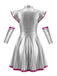 Robe Metallic Futuristic Space Plissé Années 1970