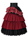 2PCS Lie-de-Vin Off‑Shoulder Top et à Volants Étagés Volant Jupe Années 1950