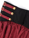 2PCS Lie-de-Vin Off‑Shoulder Top et à Volants Étagés Volant Jupe Années 1950