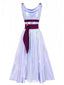 Robe de costume d'Halloween drapée princesse couleur lavande années 1950