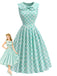 [Prévente] Robe à Col Claudine avec Poches Vert Glacé Années 1950