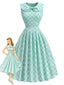 [Prévente] Robe vert givré col Peter Pan et poches années 50