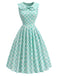 [Prévente] Robe à Col Claudine avec Poches Vert Glacé Années 1950