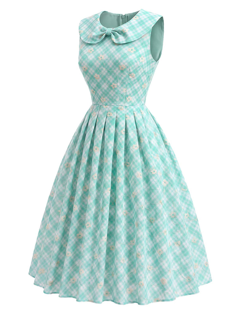 [Prévente] Robe à Col Claudine avec Poches Vert Glacé Années 1950