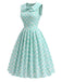 [Prévente] Robe à Col Claudine avec Poches Vert Glacé Années 1950