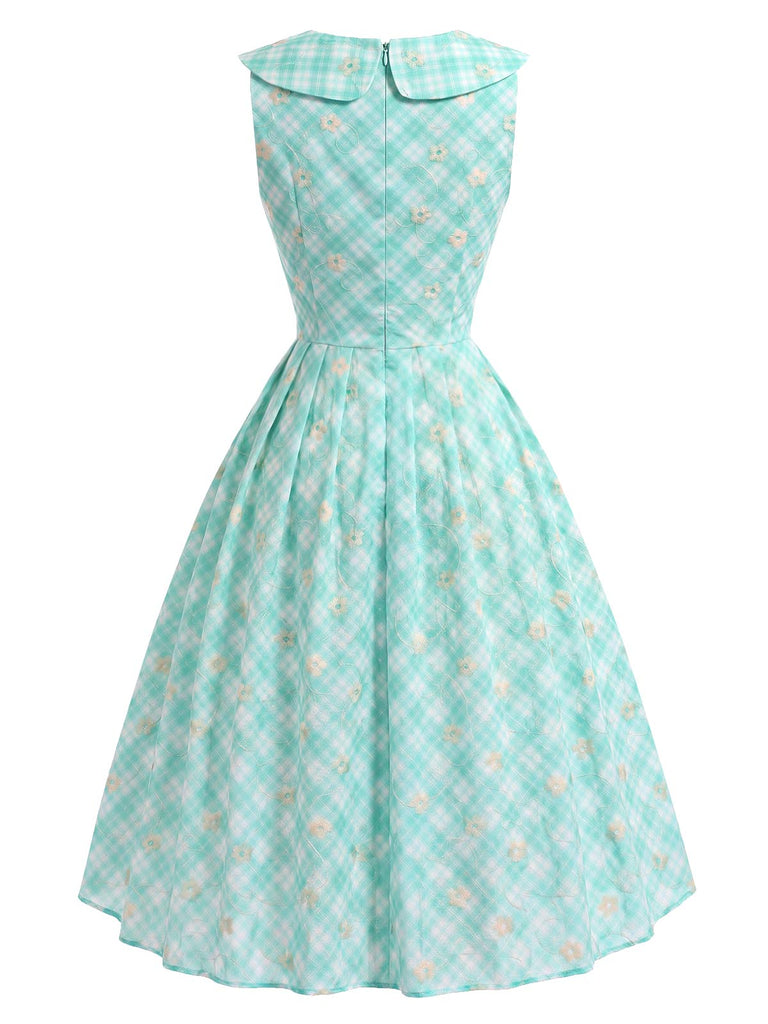[Prévente] Robe à Col Claudine avec Poches Vert Glacé Années 1950