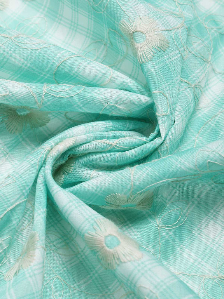 [Prévente] Robe à Col Claudine avec Poches Vert Glacé Années 1950