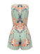 [Prévente] Combishort Vert Menthe Col V Symmetrical Floral Années 1950 3