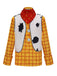 Chemise de cowgirl shérif à carreaux avec gilet pour Halloween années 1980