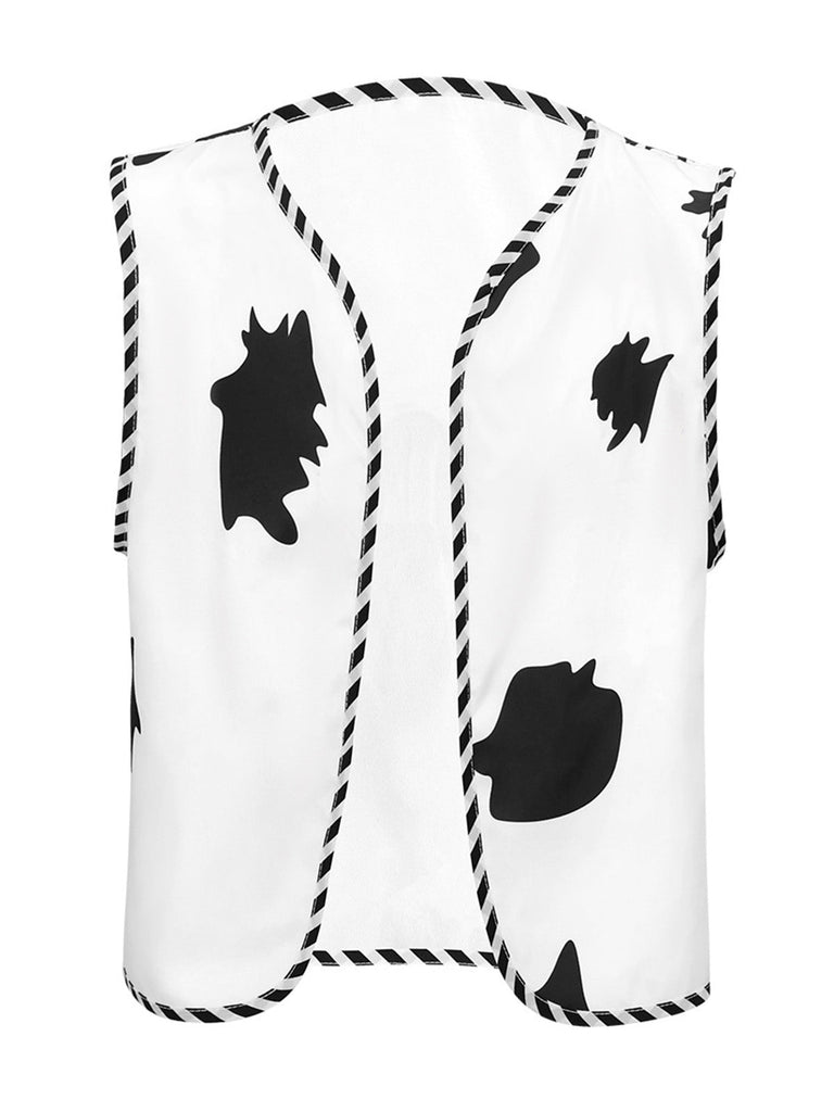 Chemise de cowgirl shérif à carreaux avec gilet pour Halloween années 1980