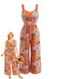 [Grande taille] Combinaison multicolore jambes larges motif patchwork floral années 70