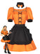 Ensemble robe de soubrette Halloween à nœud et citrouille Années 1950