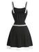 [Prévente] Robe Caraco Noire Nœud Blanc Dentelle Années 1960 4