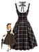 [Prévente] Robe à Col Claudine à Carreaux Noir et Rouge Années 1950