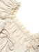 [Prévente] Tops Beige Convertible Off‑Shoulder Dentelle Volant Années 1970