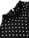 [Prévente] Robe gothique noire à pois, dentelle et fronces années 1970