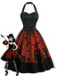 [Prévente] Robe noire en tulle pour Halloween encolure cœur et tour de cou années 50