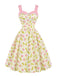 [Prévente] Robe Pale Vert Suspender Carnberry Imprimé Années 1950