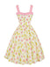 [Prévente] Robe Pale Vert Suspender Carnberry Imprimé Années 1950