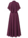 [Prévente] Robe Midi en Mousseline à Col Halter et Manches Cape Prune Années 1930