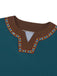 Robe Sarcelle Medieval Renaissance Patterned Trim Ceinturé Années 1970