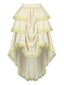Jupe beige asymétrique volants et bordures dentelle victorien années 1950