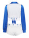 3PCS Bleu et Blanc Star Imprimé Cheerleader Top et Shorts et Vest