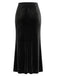Jupe Noir Côté Fente Velours Midi Jupe Années 1930