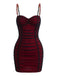 Mini Robe Moulante Rouge Mesh Froncée Années 1960 2