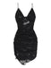 Robe caraco noire Halloween effet vieilli et ajouré Années 1960