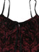 Robe Gothique à Bretelles Spaghetti en Tulle Rouge Années 1960