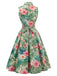 [Prévente] Robe Florale Tropicale à Col à Volants Années 1950