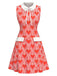 [Prévente] Robe Orange Rouge Cœur Col Claudine Années 1960