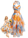[Pre-Sale] Orange 1950s Floral Vintage Classic Dress