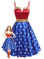 [Prévente] Robe Wonder Woman Imprimé Étoile Années 1950