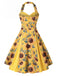 [Prévente] Robe Jaune Sunflower Dos Nu Box-Plissé Années 1950 4