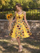 [Prévente] Robe Jaune Sunflower Dos Nu Box-Plissé Années 1950 2