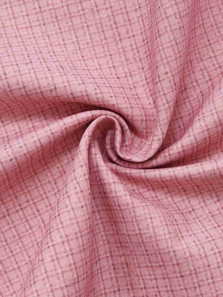 Robe et tablier roses velours encolure en cœur et boutonnage sur le devant années 1950