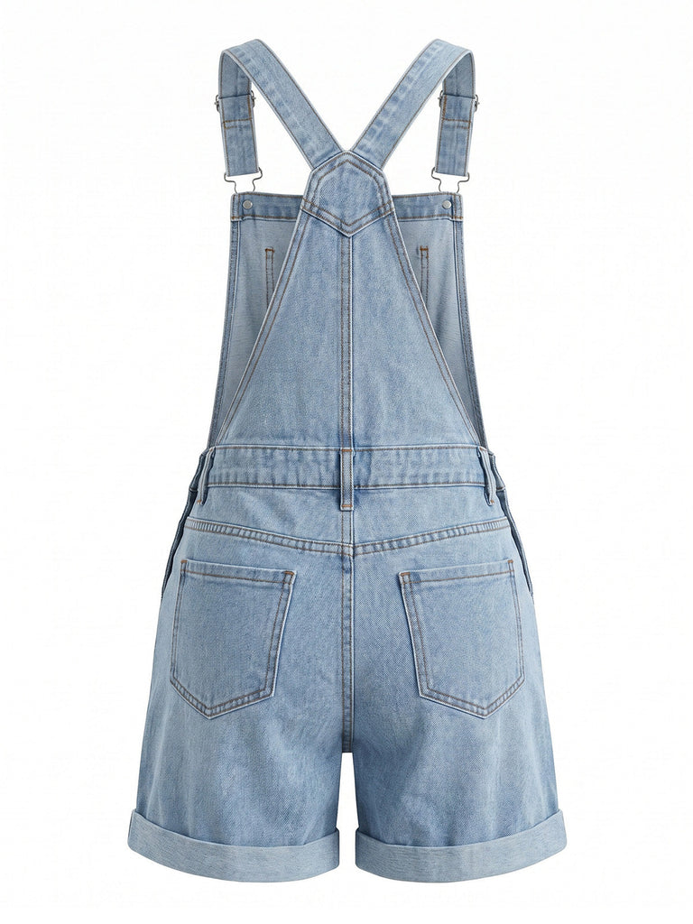 Light Blue 1950s Denim Vintage Classic Romper 2