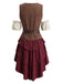 Ensemble costume de pirate somalien à corset et volants étagés années 1980